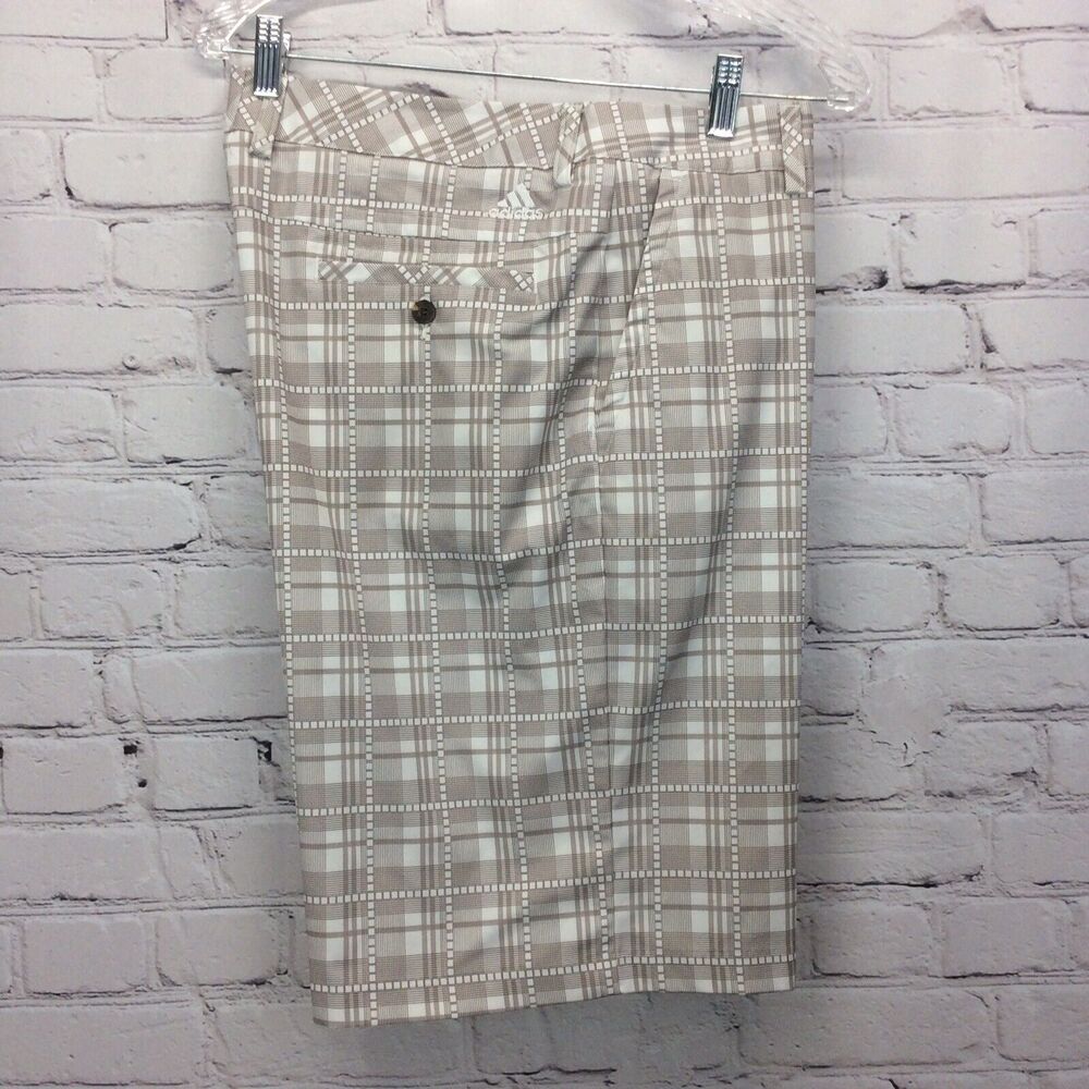 Adidas Golf Shorts Men’s 34 Athleisure Climalite Plaid Chino Flat Front Stretch